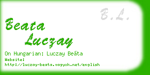 beata luczay business card